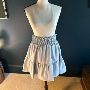 Anthropologie The Somerset  Mini Skirt: faux leather edition (sky blue)